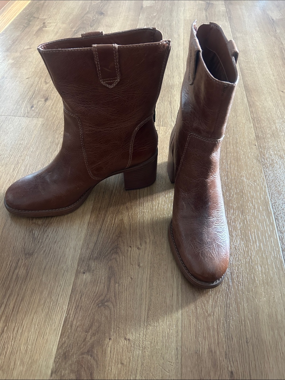 Vince Camuto Brown Leather Ankle Boots